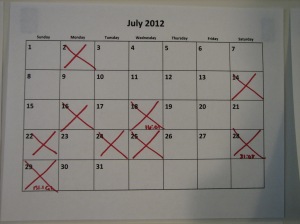 July walking chart
